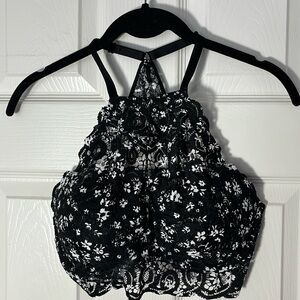 Pink Victoria’s Secret push up bralette lace black white underwire racerback Med